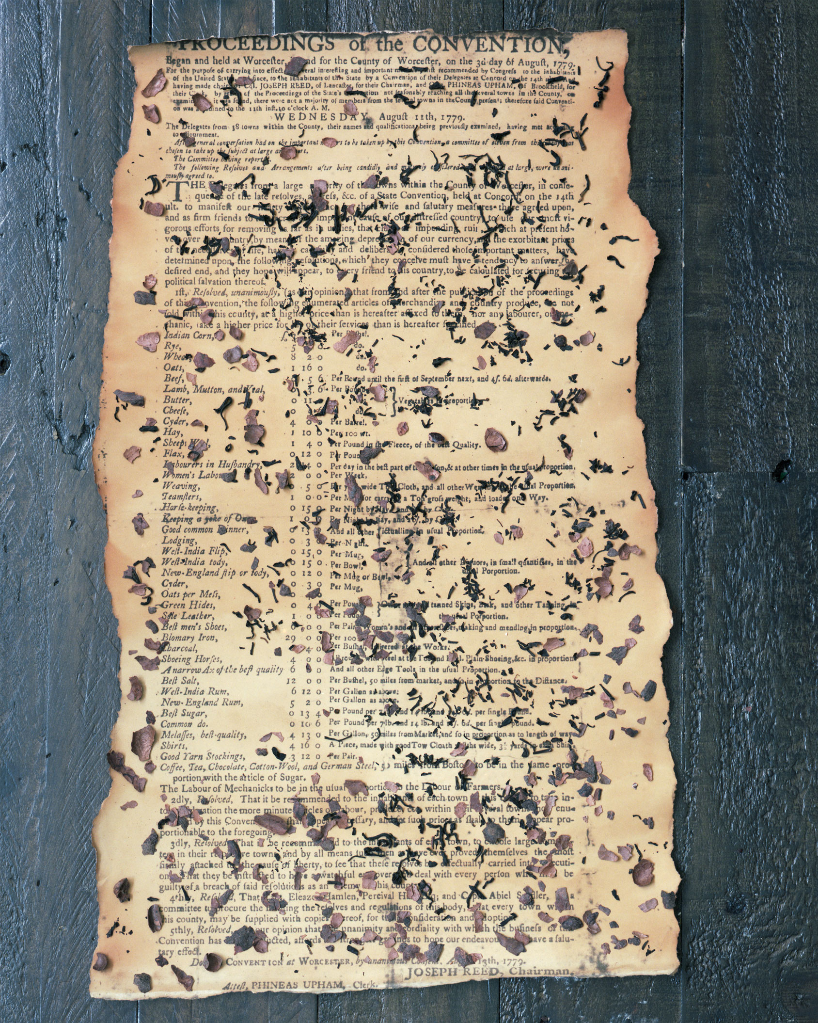 Scarlett Hoey Proceedings of the Convention of Worcester (1779) digital inkjet print, 14" x 11", 2022