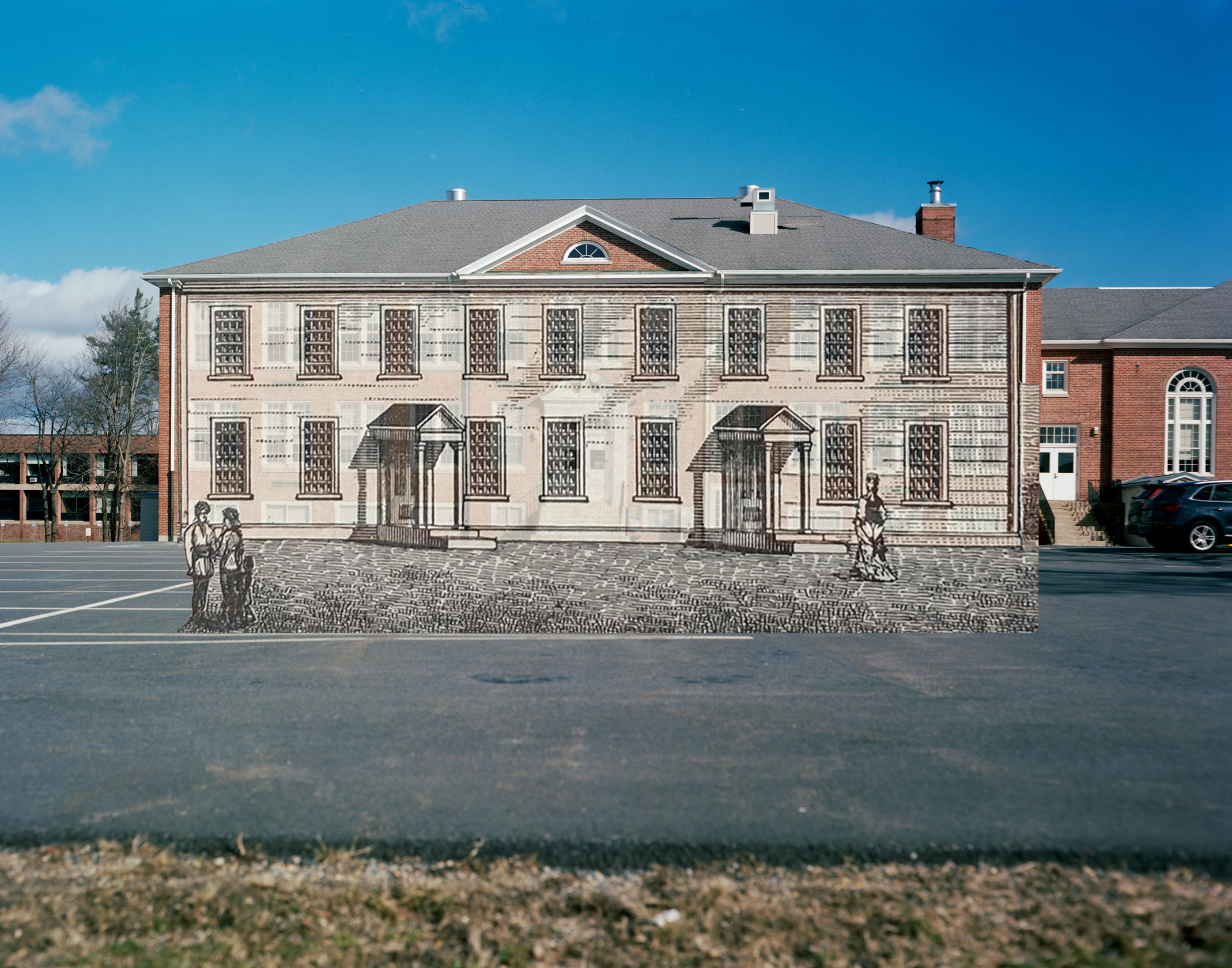 Scarlett Hoey Near the Former Site of Aaron Lopez’s Home and Store, Leicester Academy, Leicester, Massachusetts digital inkjet print, 8" x 10", 2022